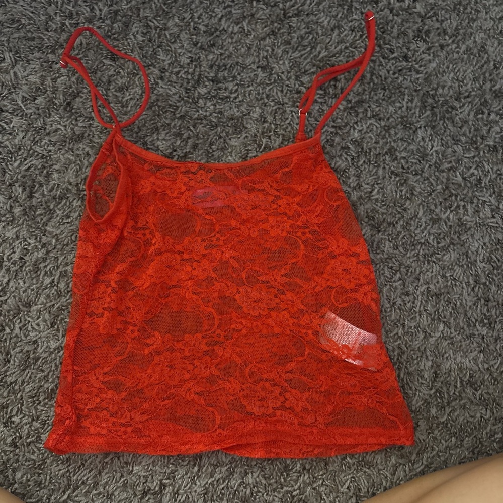 Edikted Red Lace Camisole Top